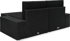 vidaXL 3 częściowy zestaw wypoczynkowy do ogrodu, rattan PE, czarny (49507) 4