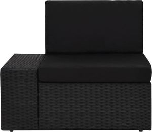 vidaXL 3 częściowy zestaw wypoczynkowy do ogrodu, rattan PE, czarny (49507) 8