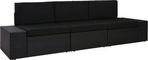 vidaXL sofa modułowa 3-osobowa, rattan PE, czarna (49506) 1