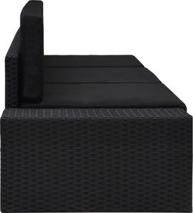 vidaXL sofa modułowa 3-osobowa, rattan PE, czarna (49506) 3