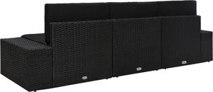 vidaXL sofa modułowa 3-osobowa, rattan PE, czarna (49506) 4