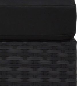 vidaXL sofa modułowa 2-osobowa, rattan PE, czarna (49503) 6