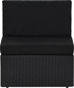 vidaXL 2 częściowy zestaw wypoczynkowy do ogrodu, rattan PE, czarny (49502) 4