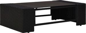 vidaXL 2 częściowy zestaw wypoczynkowy do ogrodu, rattan PE, czarny (49502) 7