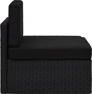 vidaXL modułowe siedzisko narożne lewy podłokietnik, rattan PE, czarne (49499) 3