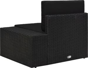 vidaXL modułowe siedzisko narożne lewy podłokietnik, rattan PE, czarne (49499) 4