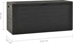Skrzynia ogrodowa vidaXL 290 l Antracyt 7