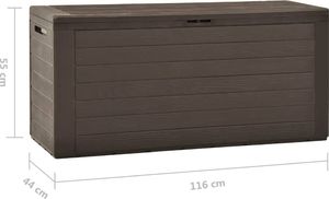 Skrzynia ogrodowa vidaXL 290 l Brąz 7