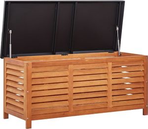Skrzynia ogrodowa vidaXL 117x50x55 cm lite drewno eukaliptusowe Brąz 3