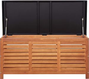 Skrzynia ogrodowa vidaXL 117x50x55 cm lite drewno eukaliptusowe Brąz 4