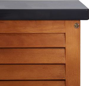 Skrzynia ogrodowa vidaXL 117x50x55 cm lite drewno eukaliptusowe Brąz 6