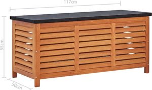 Skrzynia ogrodowa vidaXL 117x50x55 cm lite drewno eukaliptusowe Brąz 8