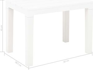 vidaXL ławki ogrodowe, 2 sztuki, białe, plastikowe (48780) 6