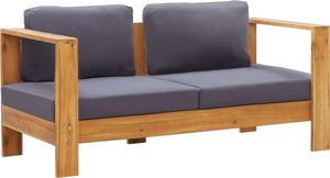 vidaXL sofa ogrodowa z poduszkami, 140 cm, drewno akacji, szara (47276) 1