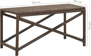 vidaXL ławka ogrodowa, 80 cm, polirattanowa, brązowa (46209) 6