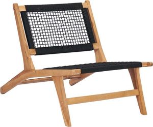 vidaXL krzesło z podnóżkiem, lite drewno tekowe i sznurek (49368) 4