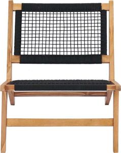 vidaXL krzesło z podnóżkiem, lite drewno tekowe i sznurek (49368) 6