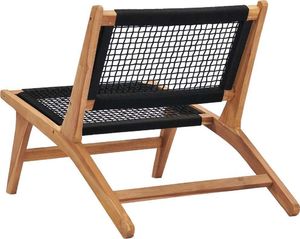 vidaXL krzesło z podnóżkiem, lite drewno tekowe i sznurek (49368) 7