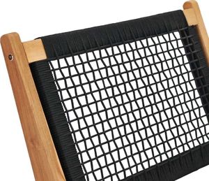 vidaXL krzesło z podnóżkiem, lite drewno tekowe i sznurek (49368) 8