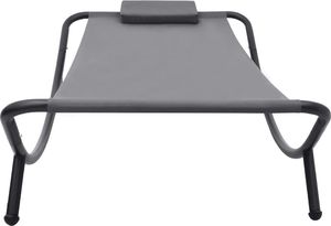 vidaXL leżanka ogrodowa, szara, 200 x 90 cm, stal (48082) 2