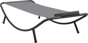 vidaXL leżanka ogrodowa, szara, 200 x 90 cm, stal (48082) 4