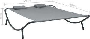 vidaXL leżanka ogrodowa, tkanina, antracytowa (48076) 7