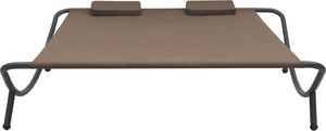 vidaXL leżanka ogrodowa, tkanina, brązowa (48075) 2