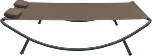 vidaXL leżanka ogrodowa, tkanina, brązowa (48075) 3