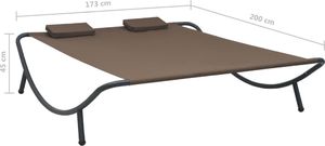 vidaXL leżanka ogrodowa, tkanina, brązowa (48075) 7