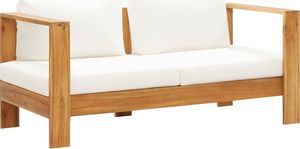 vidaXL sofa ogrodowa z poduszką, 140 cm, lite drewno akacjowe, kremowa (47273) 1