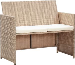vidaXL 2 osobowa sofa ogrodowa z poduszkami, polirattan, szara (46396) 1