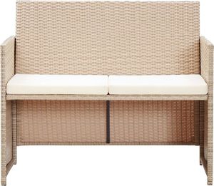 vidaXL 2 osobowa sofa ogrodowa z poduszkami, polirattan, szara (46396) 2