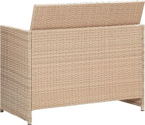 vidaXL 2 osobowa sofa ogrodowa z poduszkami, polirattan, szara (46396) 4