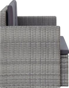 vidaXL 2 osobowa sofa ogrodowa z poduszkami, polirattan, szara (45783) 3