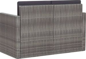 vidaXL 2 osobowa sofa ogrodowa z poduszkami, polirattan, szara (45783) 4