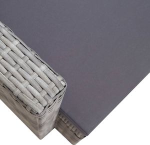 vidaXL 2 osobowa sofa ogrodowa z poduszkami, polirattan, szara (45783) 5