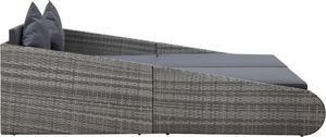 vidaXL Leżanka ogrodowa, szara, 200 x 139 cm, rattan PE 4