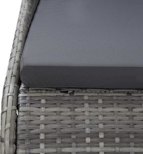 vidaXL Leżanka ogrodowa, szara, 200 x 139 cm, rattan PE 6