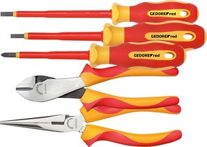 Gedore Gedore Red VDE tool kit, 2x pliers + PH + SL, 5 part, tool set (red / yellow) 1