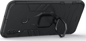 Alogy Etui Alogy Stand Ring Armor do Huawei P Smart 2019 czarne + Szkło Alogy uniwersalny 2