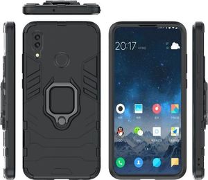 Alogy Etui Alogy Stand Ring Armor do Huawei P Smart 2019 czarne + Szkło Alogy uniwersalny 5