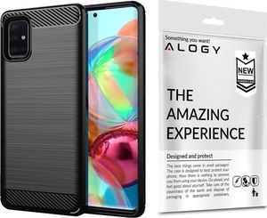 Alogy Etui Alogy Rugged Armor do Samsung Galaxy A71 czarne + Szkło Alogy Full uniwersalny 8