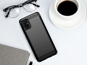 Alogy Etui Alogy Rugged Armor do Samsung Galaxy A71 czarne + Szkło Alogy uniwersalny 7