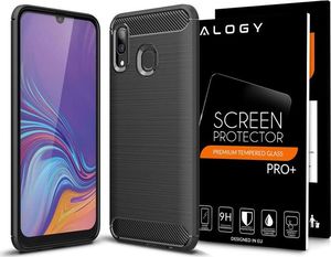 Alogy Etui Alogy Rugged Armor do Samsung Galaxy A40 czarne + Szkło uniwersalny 8