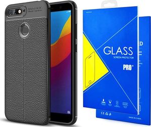 Alogy Etui pancerne Alogy leather Huawei Y6 Prime 2018 czarne +Szkło uniwersalny 11