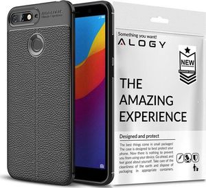 Alogy Etui pancerne Alogy leather Huawei Y6 Prime 2018 czarne +Szkło uniwersalny 10