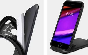 Spigen Etui Spigen Rugged Armor do Apple iPhone SE 2020 Matte Black + Szkło Alogy uniwersalny 3