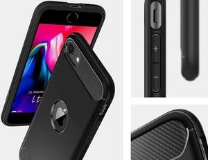 Spigen Etui Spigen Rugged Armor do Apple iPhone SE 2020 Matte Black + Szkło Alogy uniwersalny 4