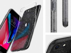 Spigen Etui Spigen Liquid Crystal Glitter do Apple iPhone 7/8/SE 2020 Crystal Quartz + Szkło Alogy uniwersalny 6