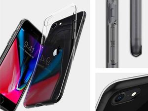 Spigen Etui Spigen Liquid Crystal do Apple iPhone 7/8/SE 2020 Crystal Clear + Szkło Alogy uniwersalny 2